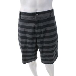 Lululemon Mens Striped Flat Front 10" Inseam Shorts Gray Size 40